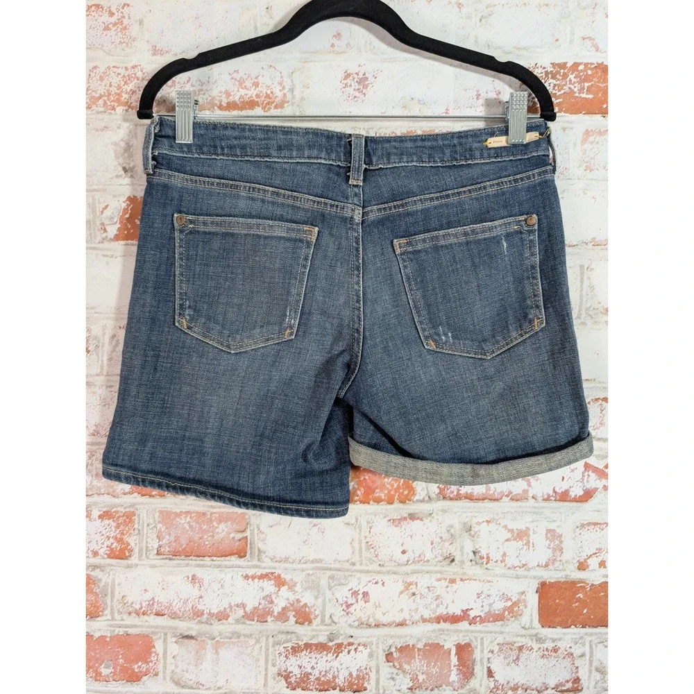 Pilcro Stet Denim Shorts Womens 26 Blue Medium Wash Cuffed Anthropologie